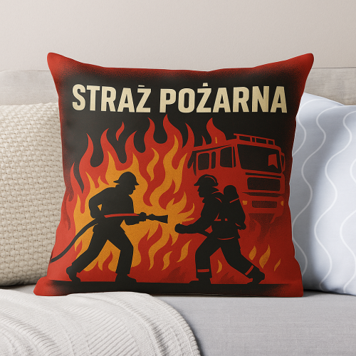 Poszewka Poduszka Straż Pożarna Ogień