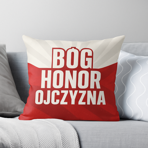 Poszewka Poduszka patriotyczna BÓG HONOR OJCZYZNA