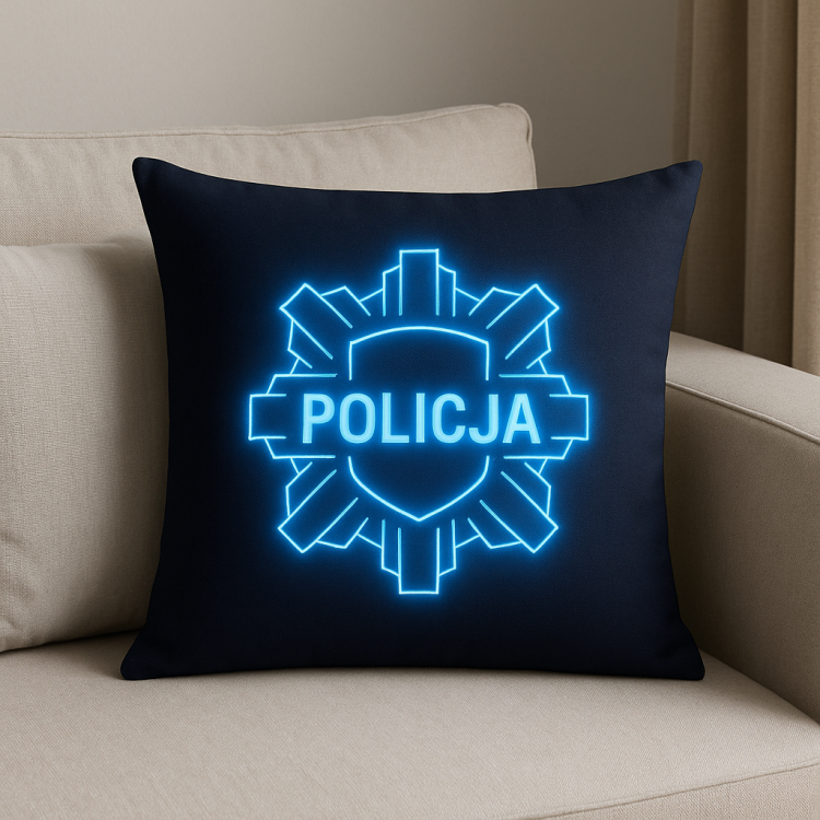 Poszewka Poduszka Policja Neon